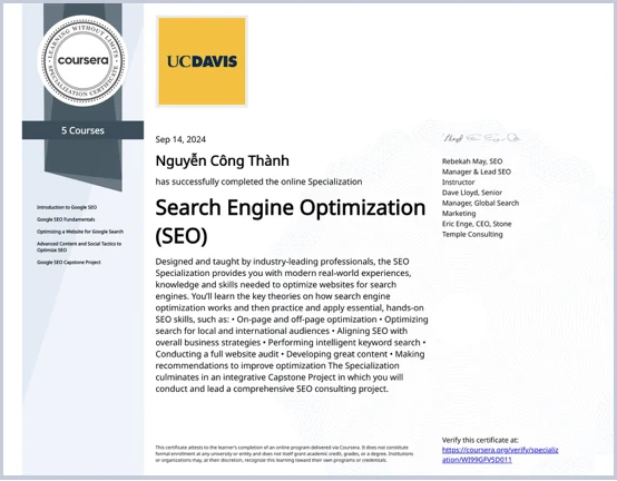 Search Engine Optimization (SEO) Specialization