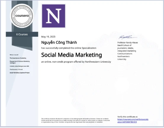 Social Media Marketing Specialization